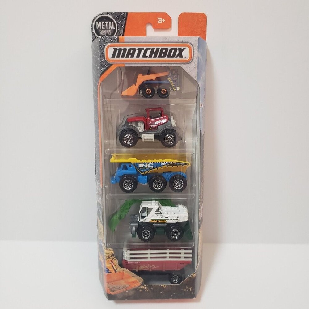 Matchbox MBX Mighty Machines 5 Pack Construction Vehicles Metal Cars